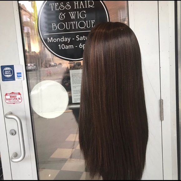 Brown 6X6 Wig wear up in a Ponytail Swisslace Wig